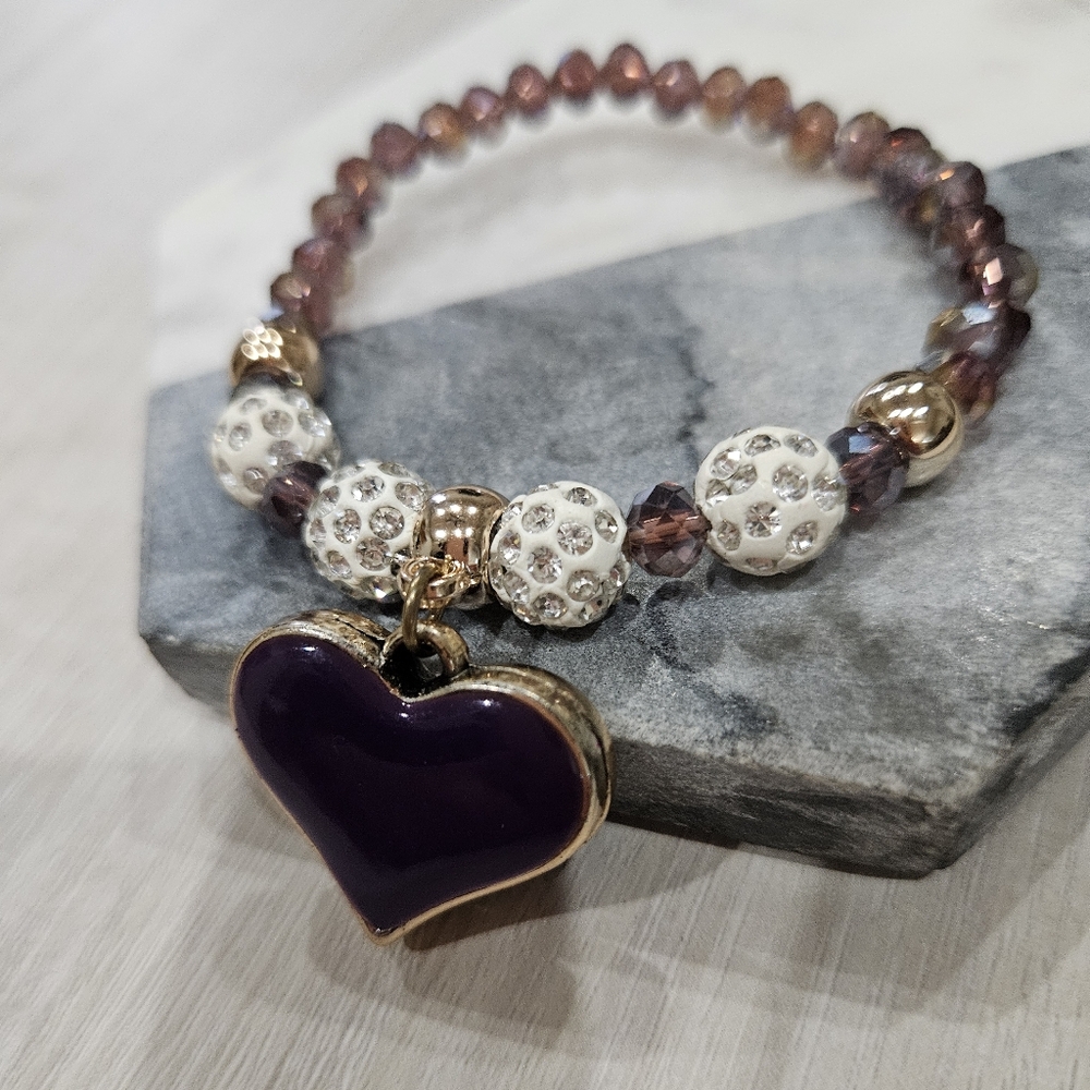 Heart braclet purple